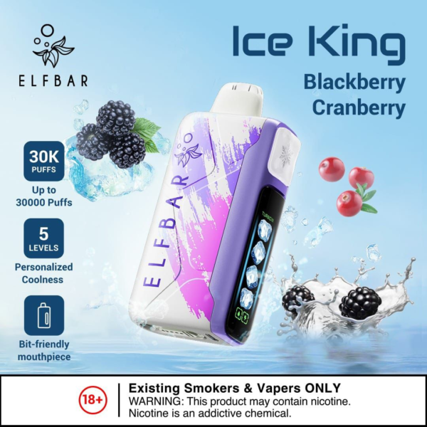 ELF BAR ICE KING 30000 PUFFS DISPOSABLE VAPE - BLACKBERRY CRANBERRY