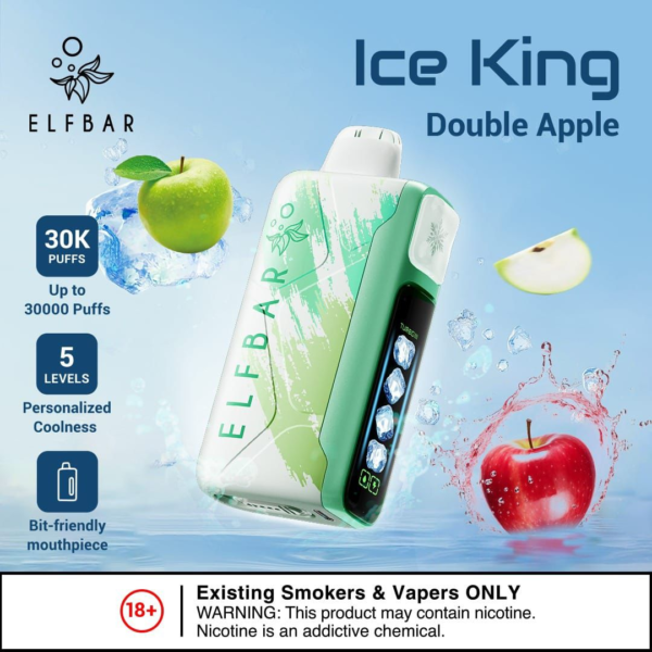 ELF BAR ICE KING 30000 PUFFS DISPOSABLE VAPE - DOUBLE APPLE