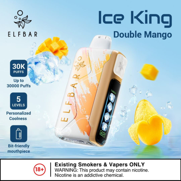 ELF BAR ICE KING 30000 PUFFS DISPOSABLE VAPE - DOUBLE MANGO _ ELF BAR VAPE PRICE IN UAE