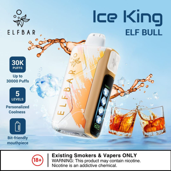 ELF BAR ICE KING 30000 PUFFS DISPOSABLE VAPE - ELF BULL _ ELF BAR PRICE NEAR ME _ ELF BAR VAPE PRICE IN UAE _ ELF BAR UAE _ ELF BAR DUBAI _ ELF BAR DUBAI PRICE