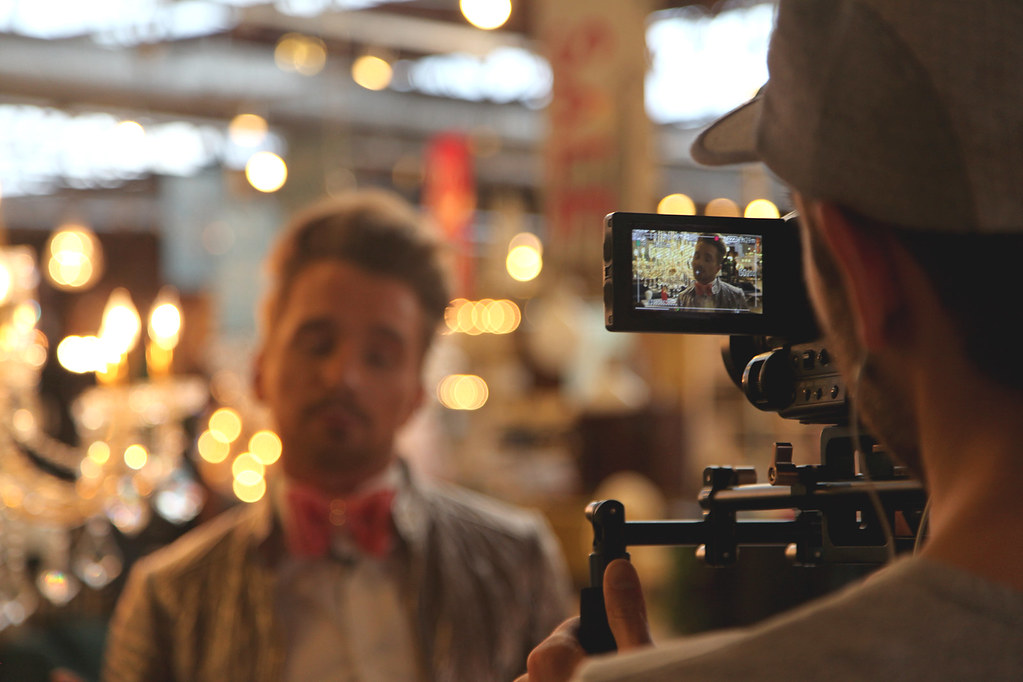 Video crew filming a branded content shoot
